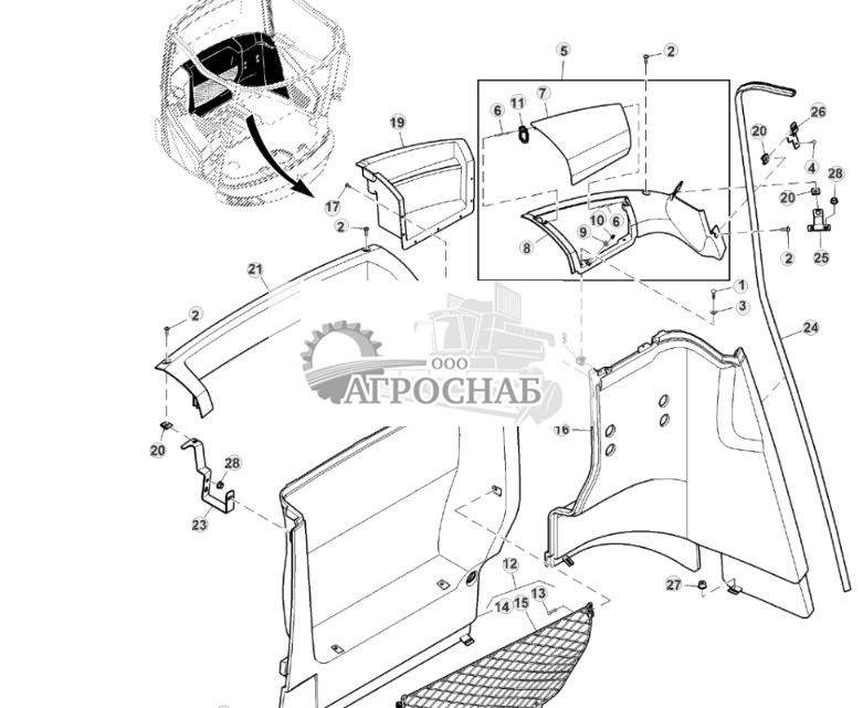 Звукопоглощающая обивка с отсеком для хранения, задняя - ST828406 412.jpg